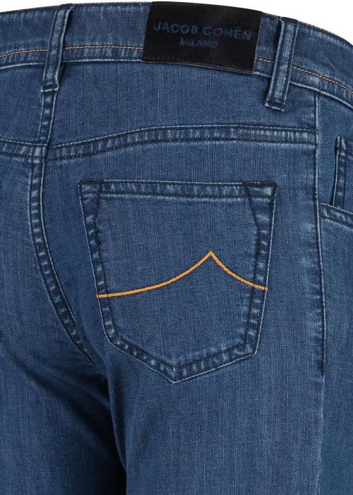 Jacob Cohen Pantalone Nick Denim Superstretch Stoone Wash Blu Blauw