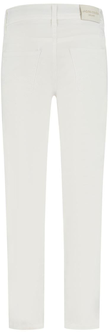 Jacob Cohen Pantalone Bard Rasetto Tinto Capo Gabardina Bianco Ottico Wit