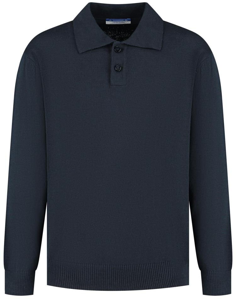 Jacob Cohen Maglia Polo Misto Cachemere Blu Scuro Blauw