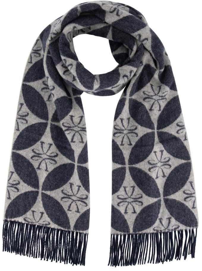 Jacob Cohen Sciarpa Jacquard C/frange Blauw