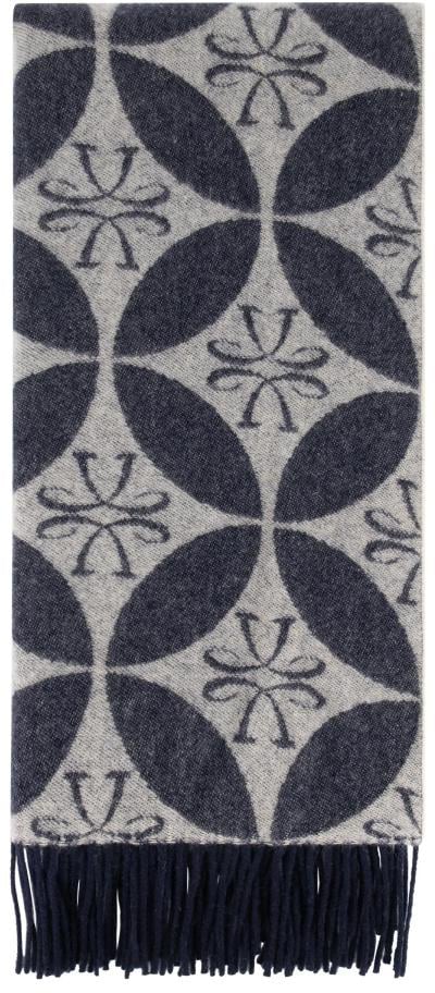 Jacob Cohen Sciarpa Jacquard C/frange Blauw