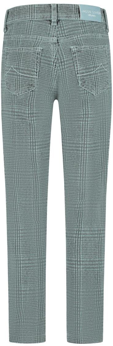 Jacob Cohen Pantalone Bard Tasche Velluto Principe Di Galles Celeste Polvere Groen