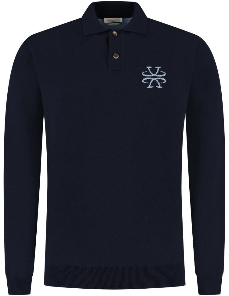 Jacob Cohen Polo Tubico C/logo Jacquard Blauw