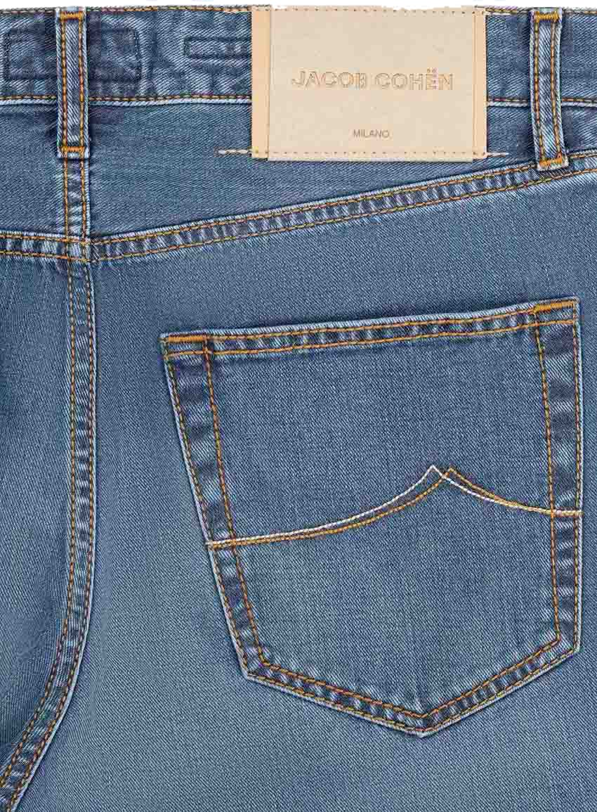 Jacob Cohen Pant Pkt Cropped Tapered Leg Fit Low Crotch Jude Blauw