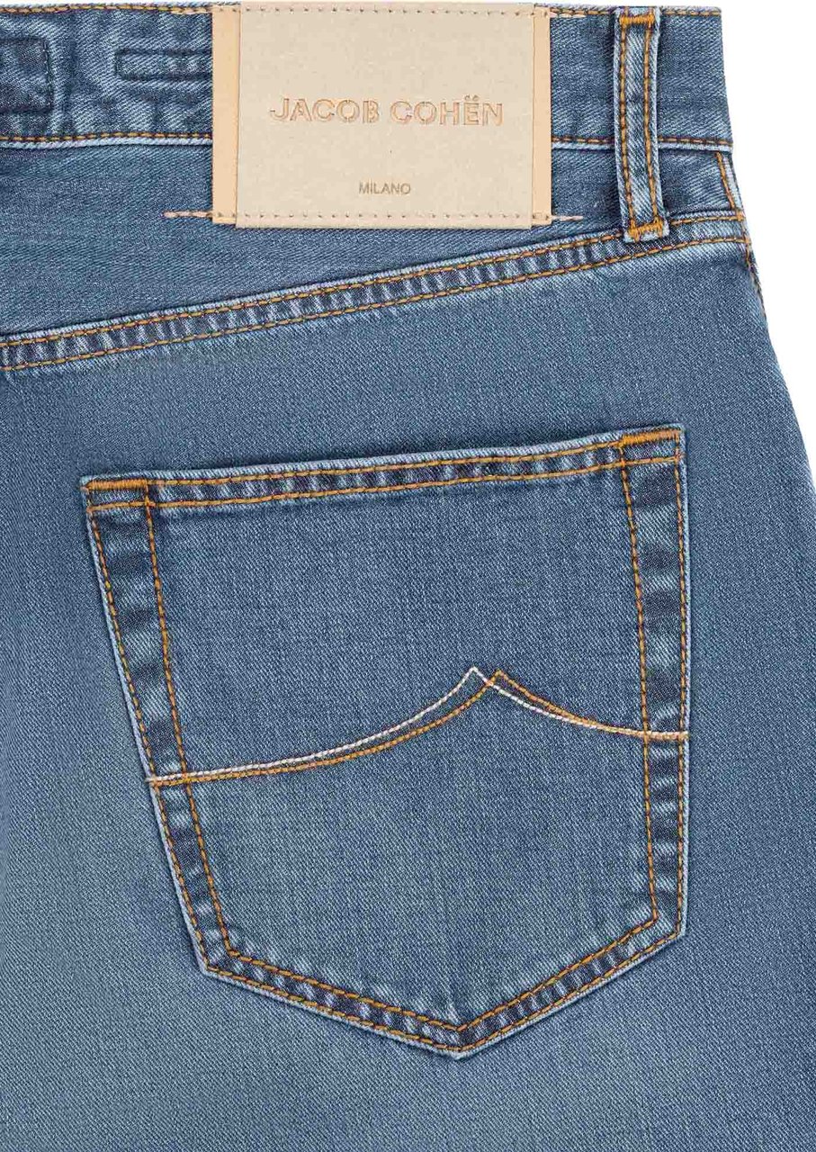 Jacob Cohen Pant Pkt Cropped Tapered Leg Fit Low Crotch Jude Blauw