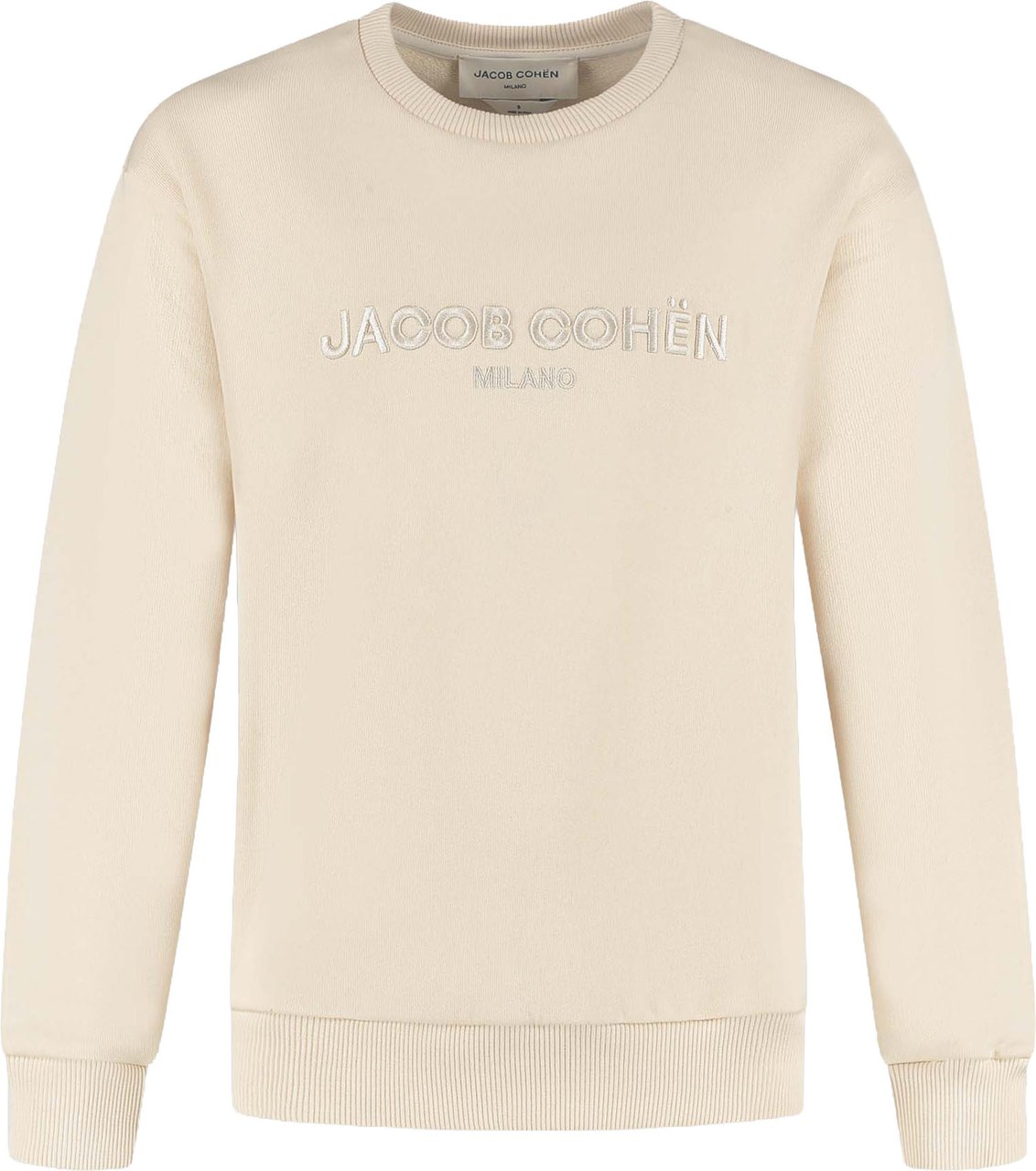 Jacob Cohen Felpa Girocollo Ricamo Logo Spessorato Beige Beige