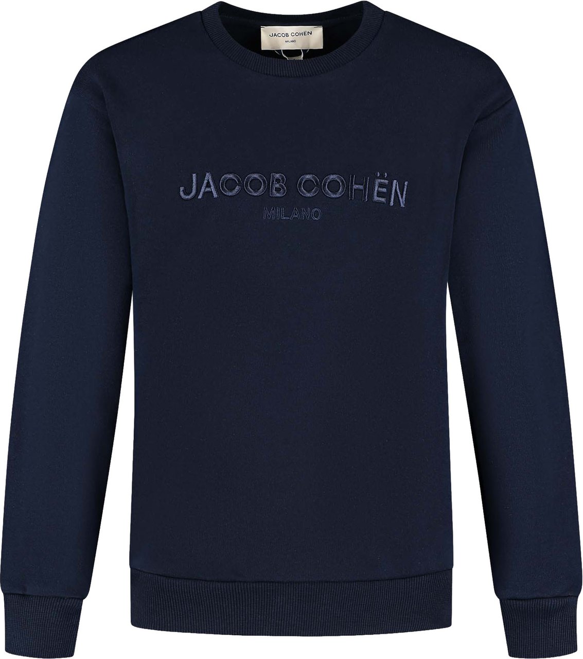 Jacob Cohen Felpa Girocollo Ricamo Logo Spessorato Blu Scuro Blauw