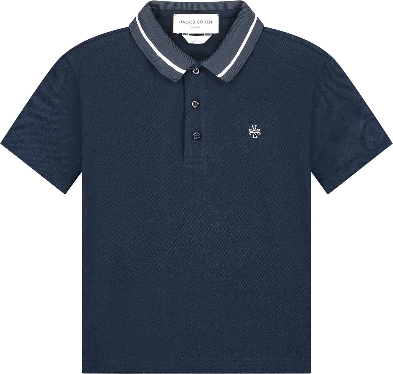 Jacob Cohen Polo Piquet Con Ricamo Giglio Blu Blauw