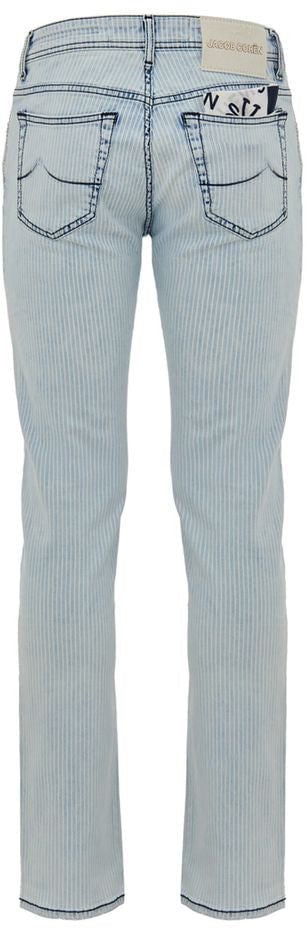 Jacob Cohen Blue Cotton Skinny Jeans Blauw