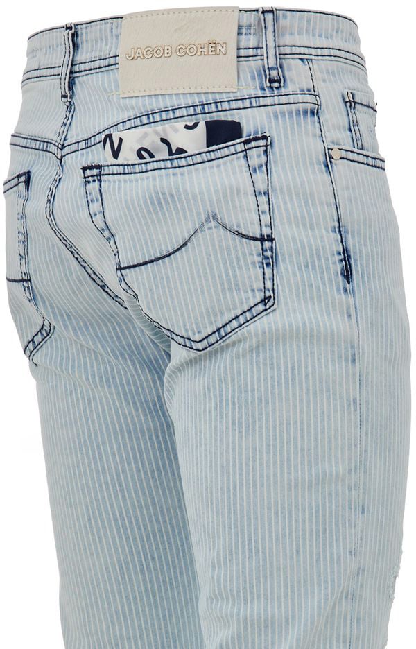 Jacob Cohen Blue Cotton Skinny Jeans Blauw