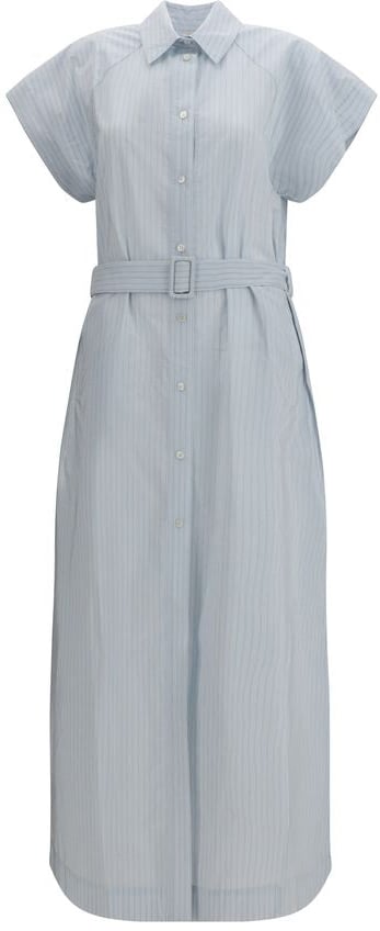 Jacob Cohen Blue Copper Long Dress Blauw