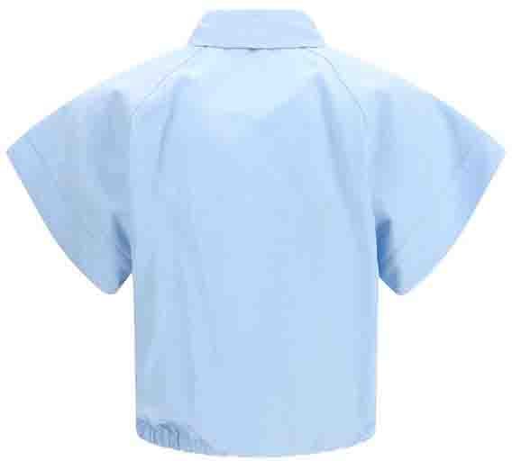 Jacob Cohen Blue Viscose Shortsleeve Shirt Blauw