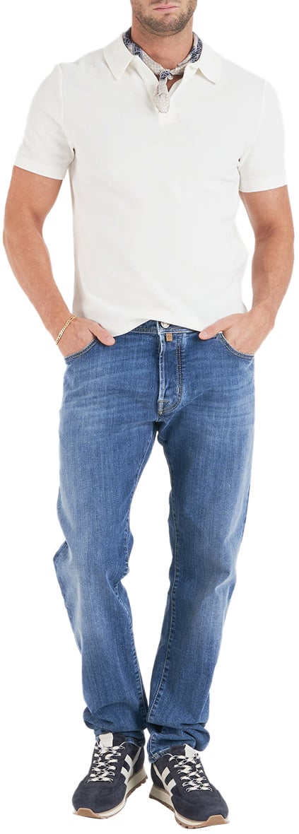 Jacob Cohen Piquè skipper polo Wit