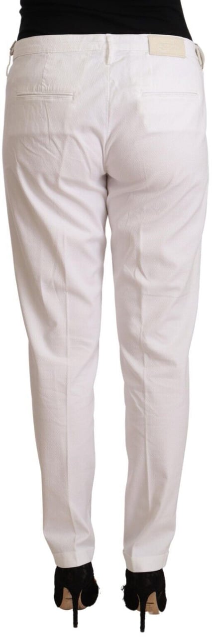 Jacob Cohen White Mid Waist Tapered Birgitte Pants Wit