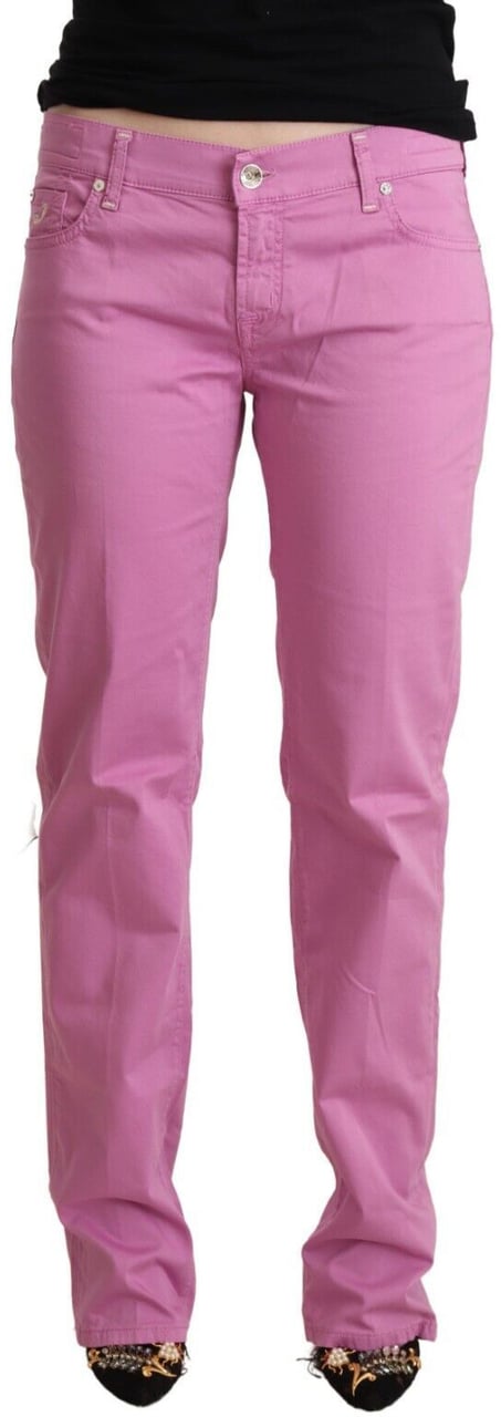 Jacob Cohen Pink Cotton Low Waist Denim Tapered Jeans Roze