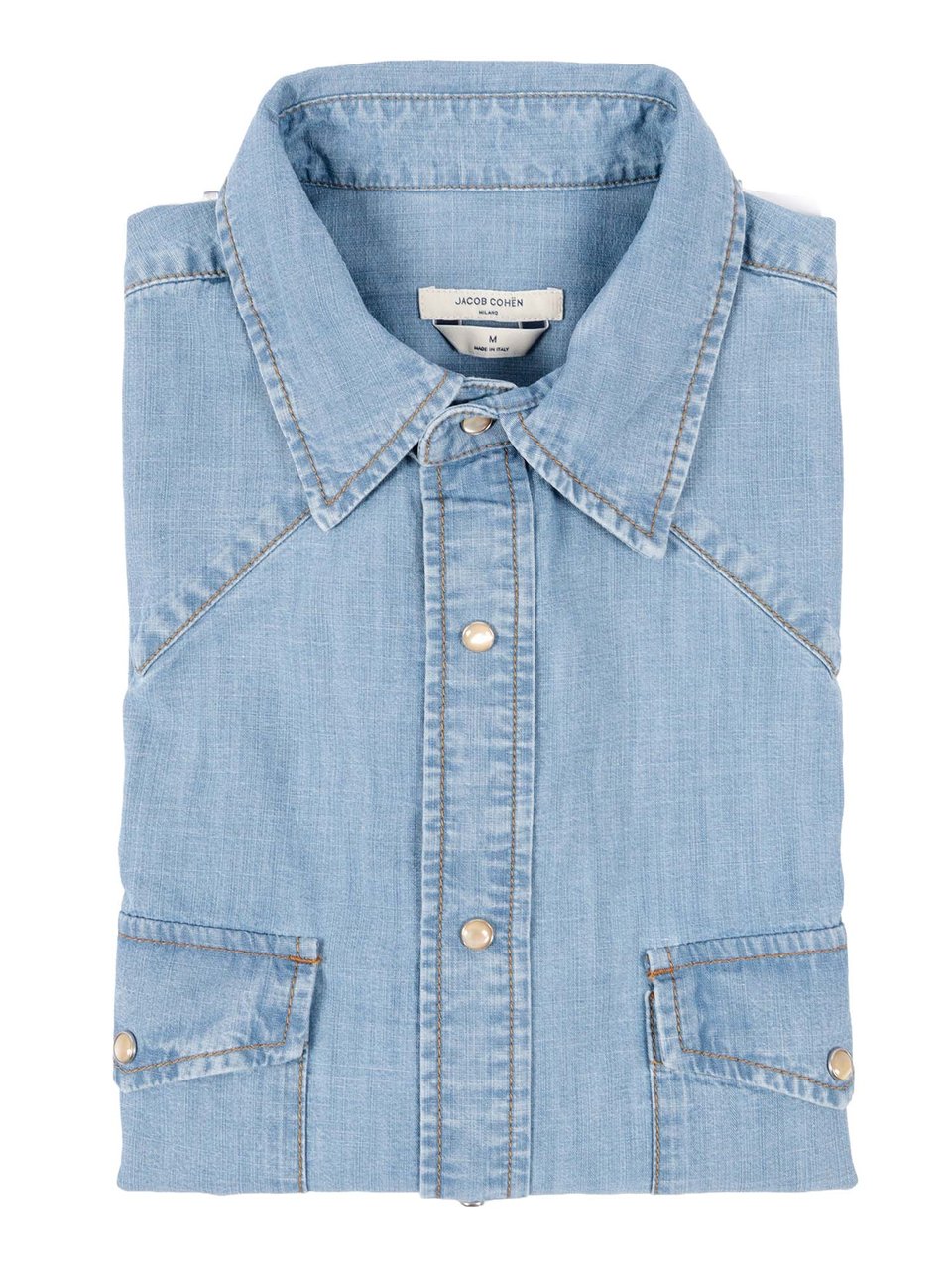 Jacob Cohen Light Blue Western Denim Shirt Blauw