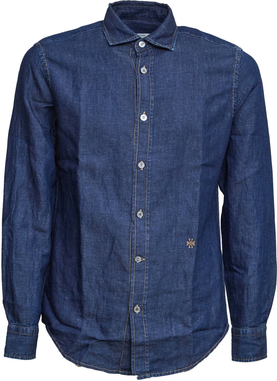 Jacob Cohen Camicia Stone Chambray Regular Blauw