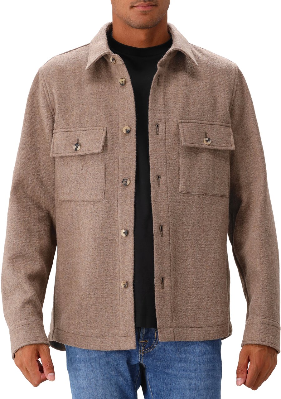Jacob Cohen Jacob Cohën Overshirt Bruin Raw Discharge Brown Bruin