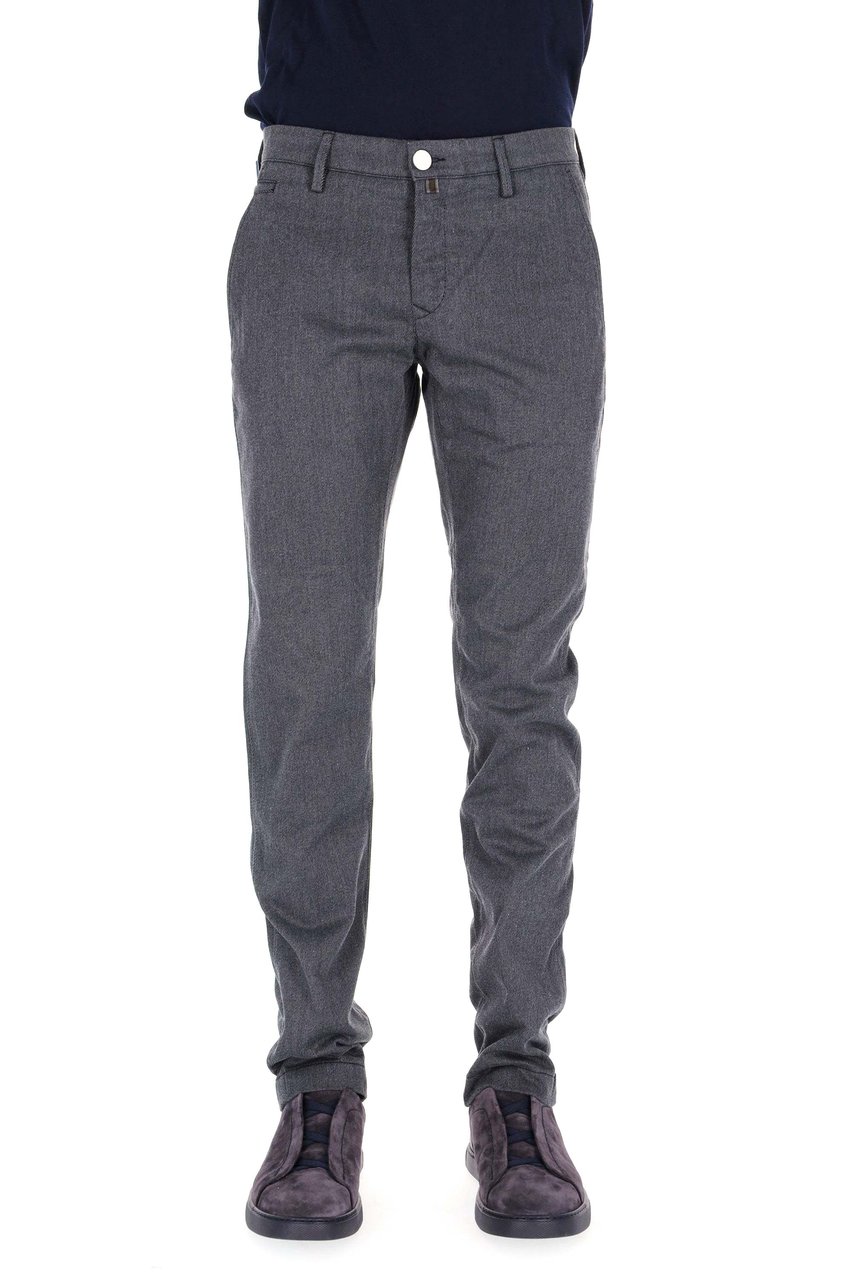 Jacob Cohen Bobby Model Diagonal Cotton 5-Pocket Trousers Grijs