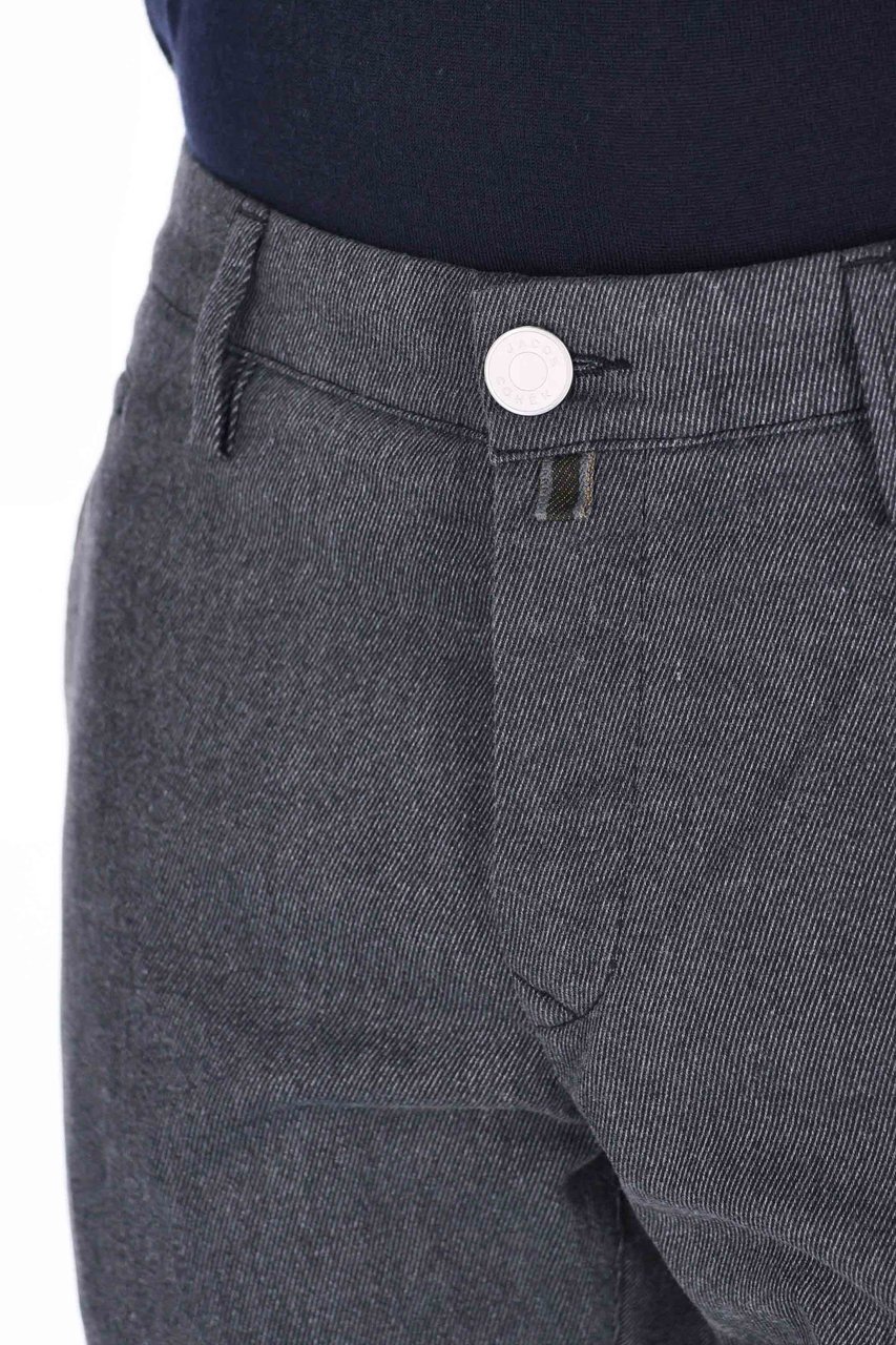 Jacob Cohen Bobby Model Diagonal Cotton 5-Pocket Trousers Grijs