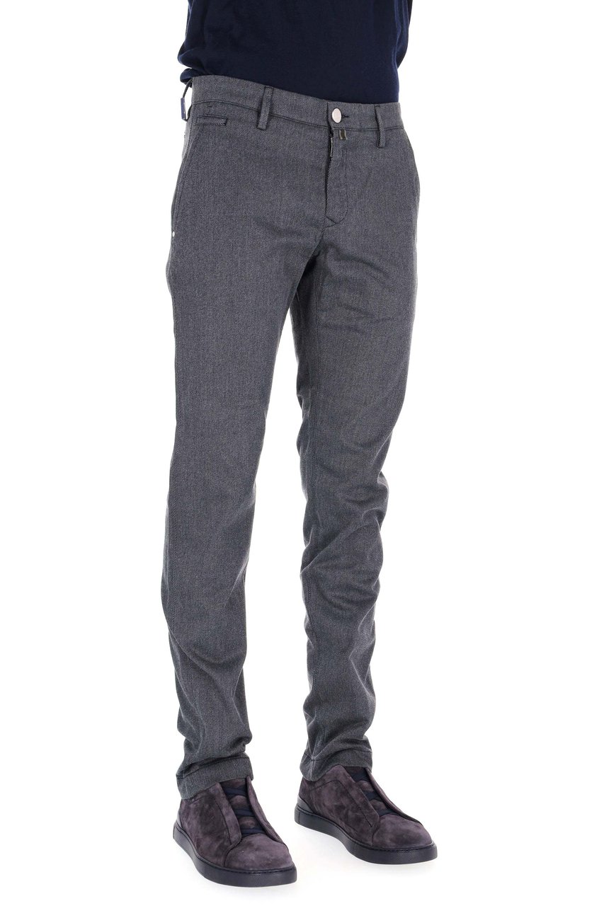 Jacob Cohen Bobby Model Diagonal Cotton 5-Pocket Trousers Grijs