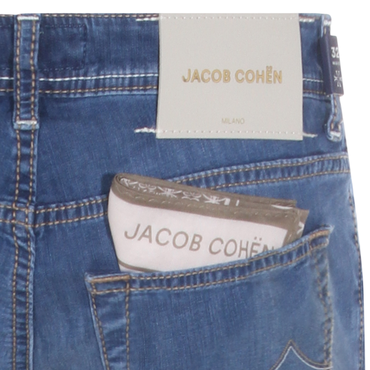 Jacob Cohen Straight-Legged Denim Jeans with Five-Pocket Design Blauw