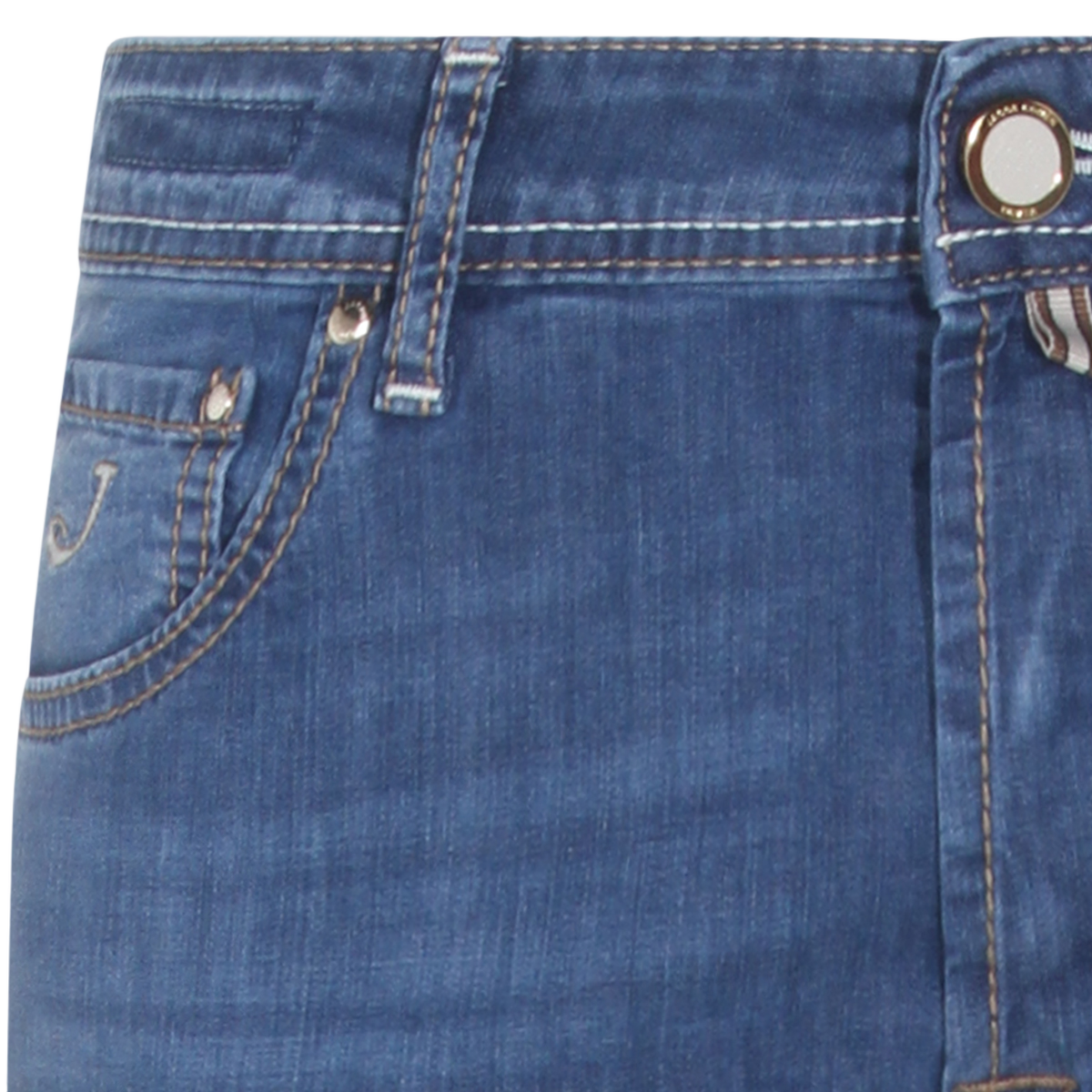 Jacob Cohen Straight-Legged Denim Jeans with Five-Pocket Design Blauw