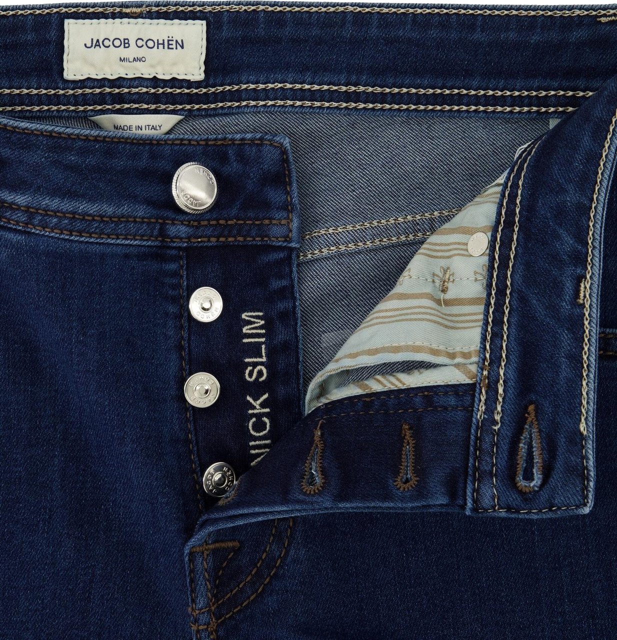 Jacob Cohen Heren Pant 5 Pkt Slim Fit Nick Blauw