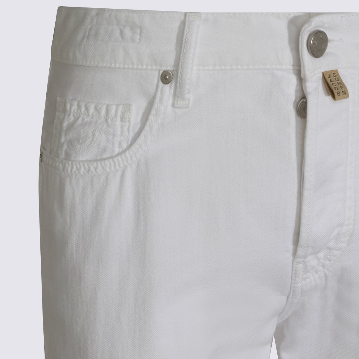 Jacob Cohen White Straight-Leg Jeans With Traditional Five-Pocket Design Wit