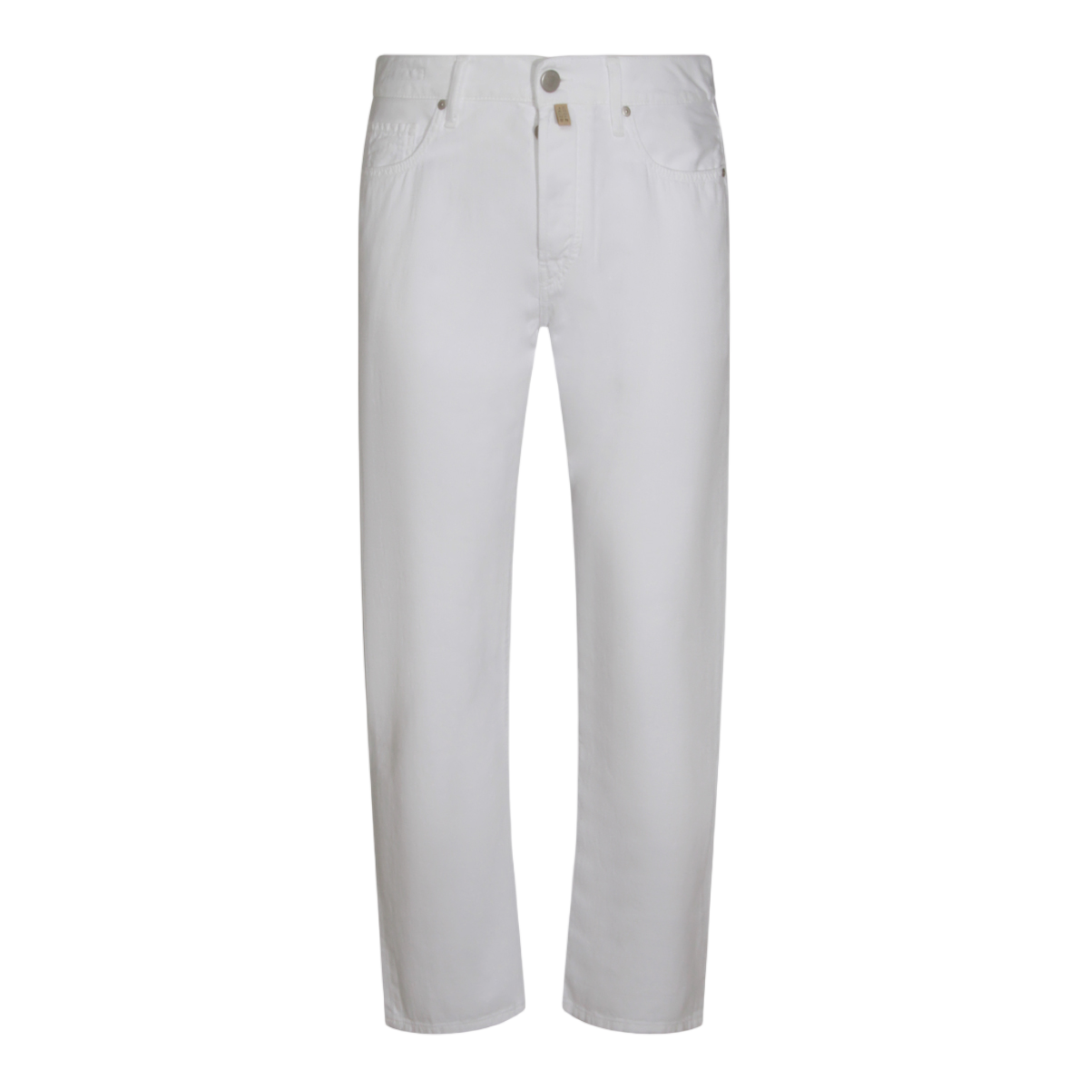 Jacob Cohen White Straight-Leg Jeans With Traditional Five-Pocket Design Wit