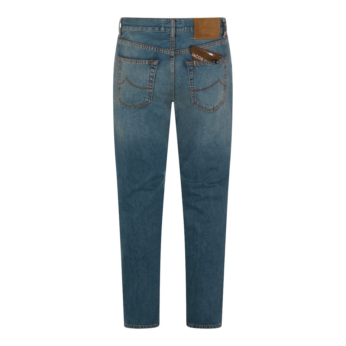 Jacob Cohen Medium Blue Straight-Leg Jeans with Classic Five-Pocket Design Blauw