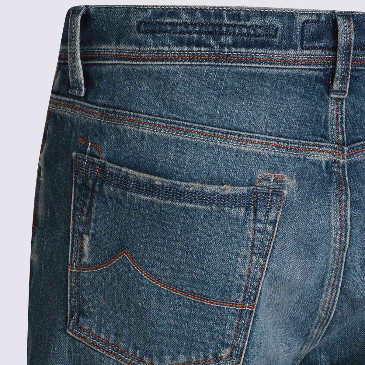 Jacob Cohen Classic Straight-Leg Jeans With Subtle Distressing And Five-Pocket Styling Blauw