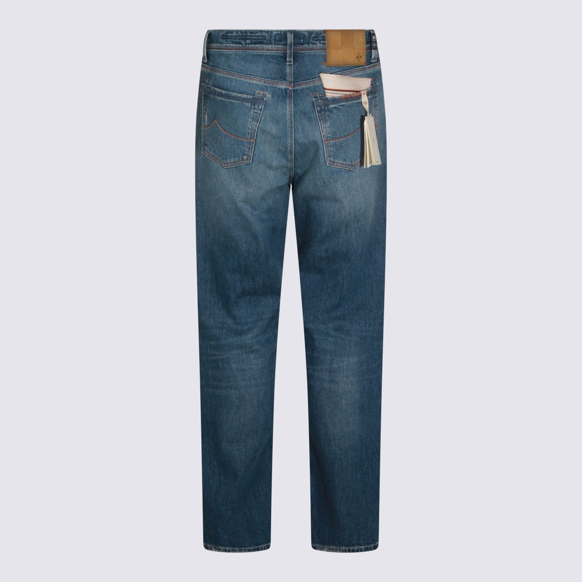 Jacob Cohen Classic Straight-Leg Jeans With Subtle Distressing And Five-Pocket Styling Blauw