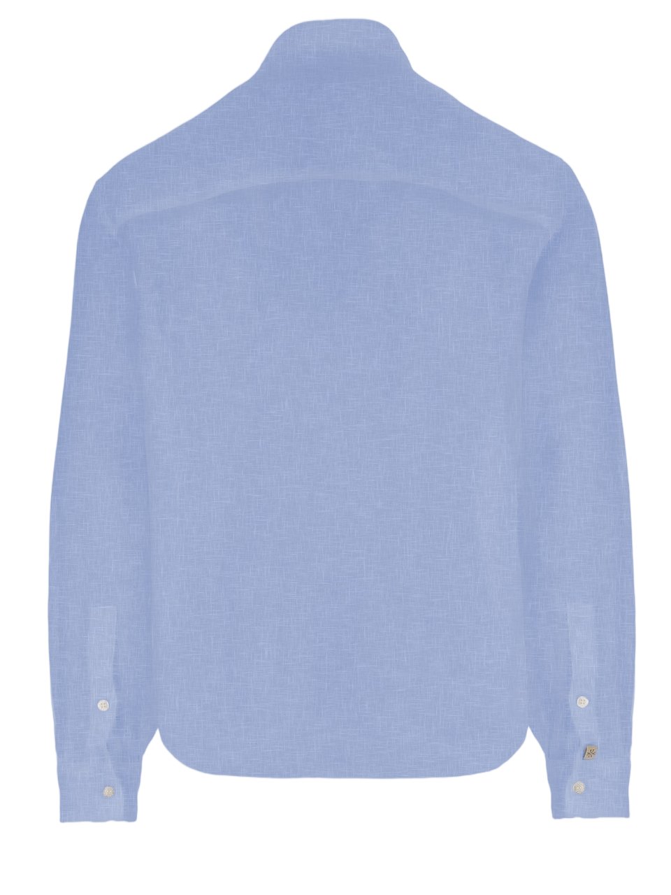 Jacob Cohen Light Blue Linen Shirt with Classic Collar Blauw