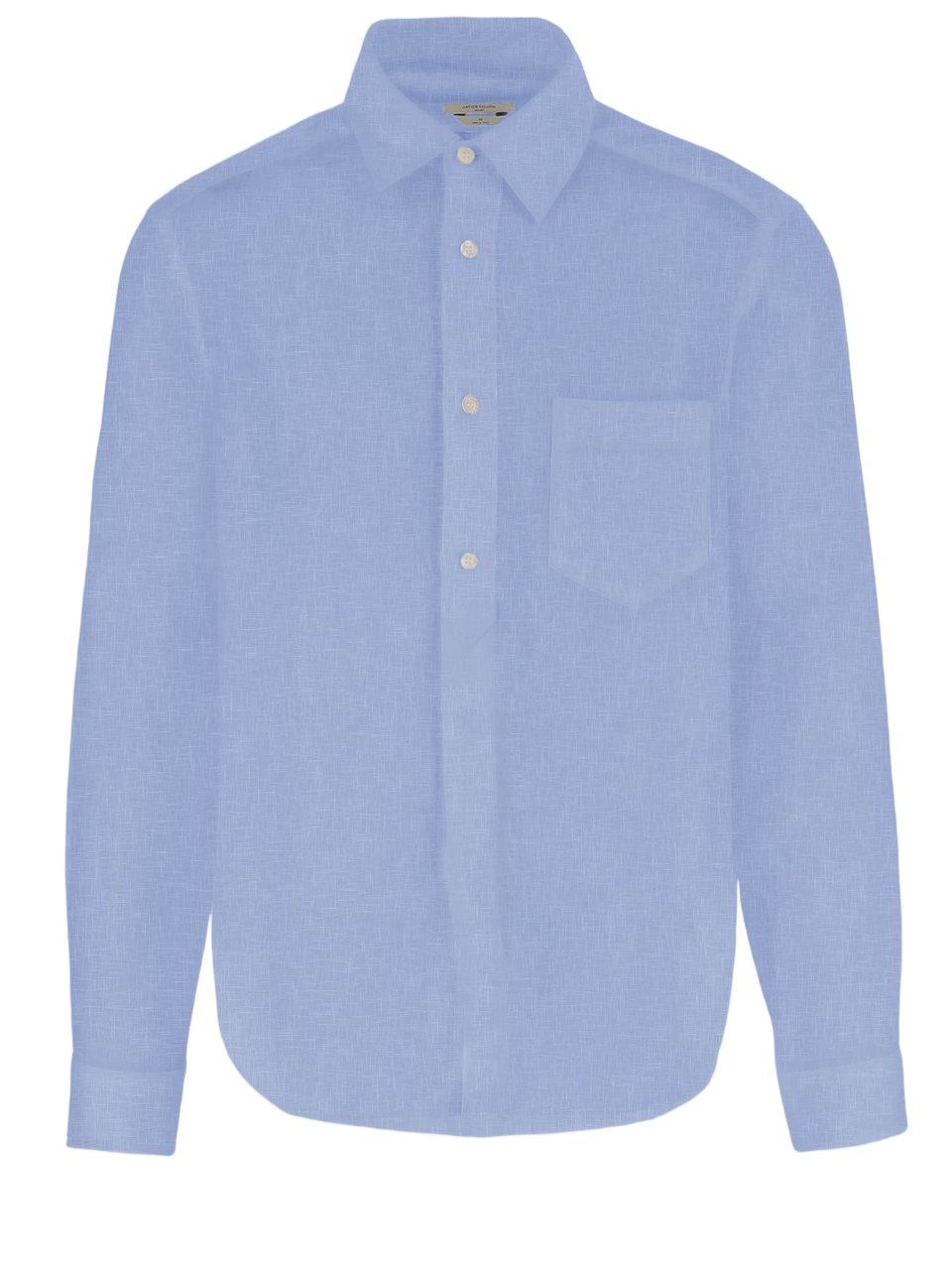 Jacob Cohen Light Blue Linen Shirt with Classic Collar Blauw
