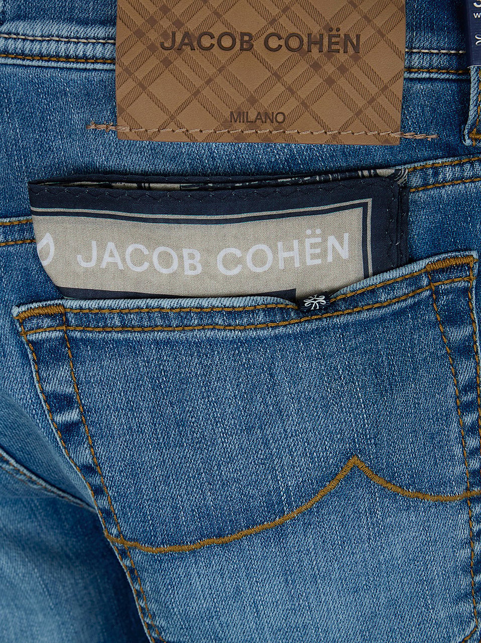 JACOB COHEN PANT 5 PKT SLIM FIT BARD DENIM BLUE STR. Lichtblauw