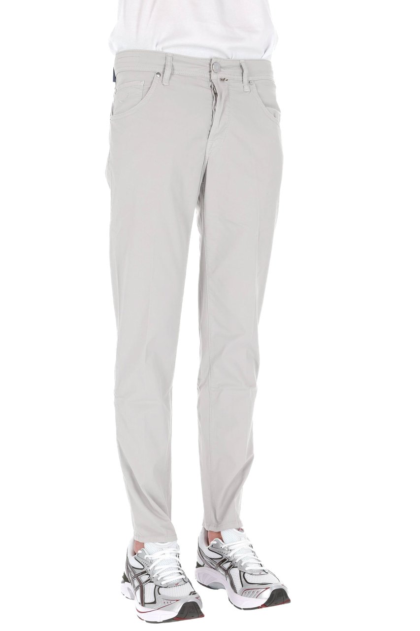 Jacob Cohen Grey Scott Saffiano Cotton Pants Grijs