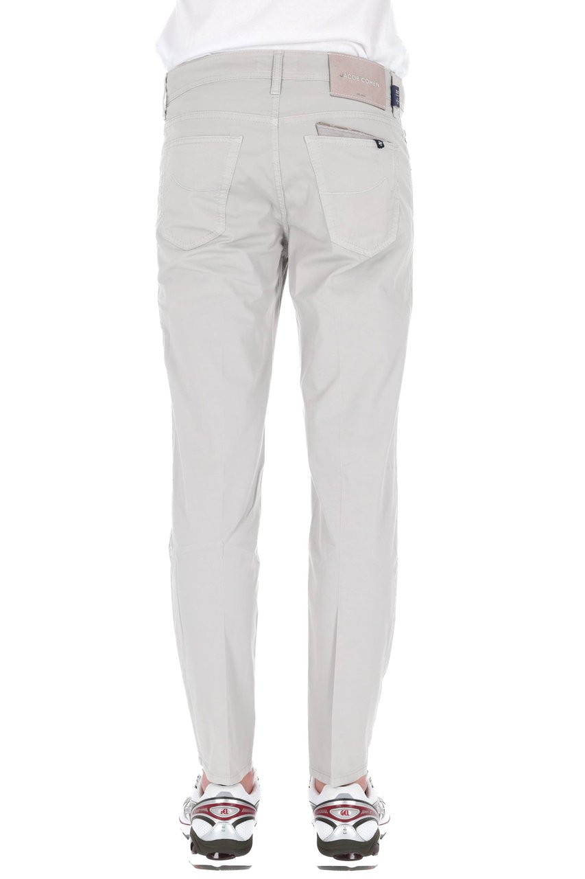Jacob Cohen Grey Scott Saffiano Cotton Pants Grijs