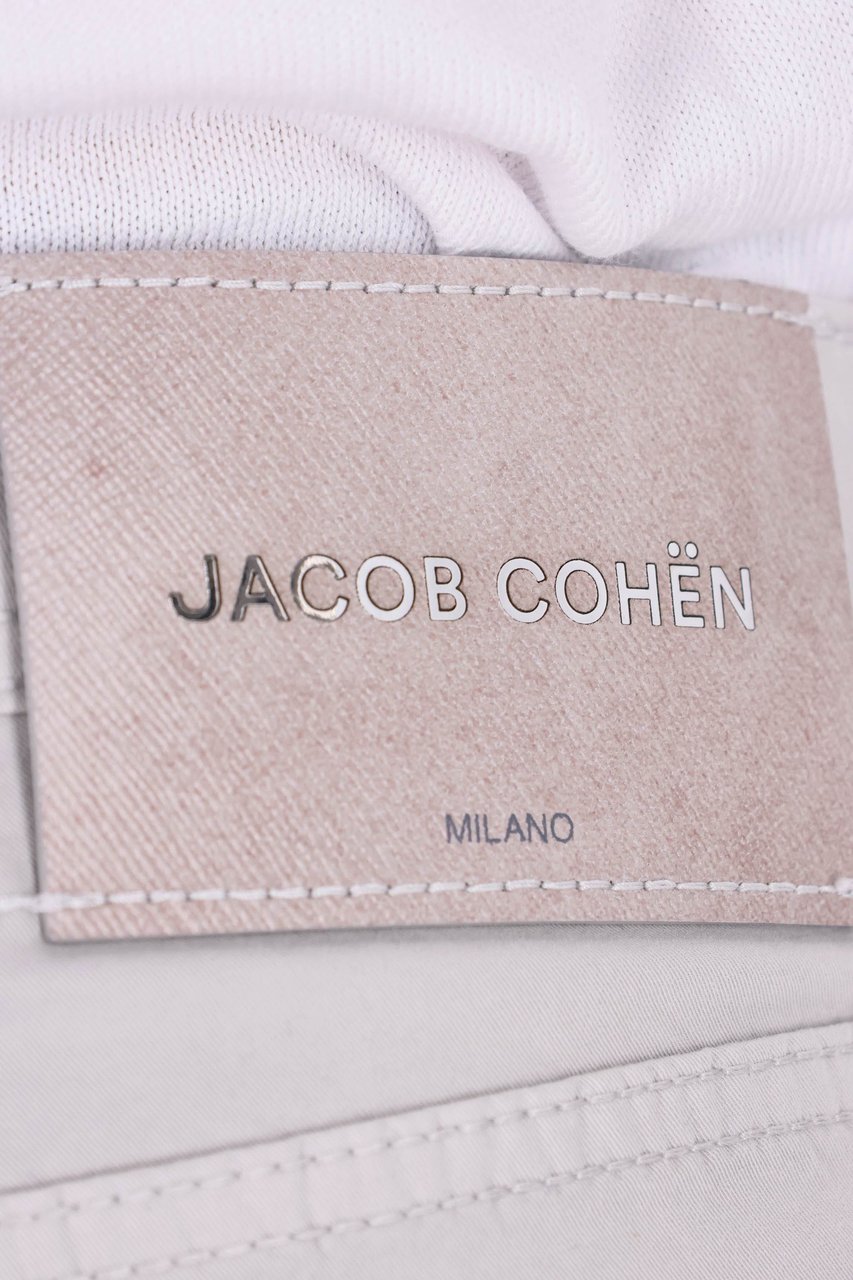 Jacob Cohen Grey Scott Saffiano Cotton Pants Grijs
