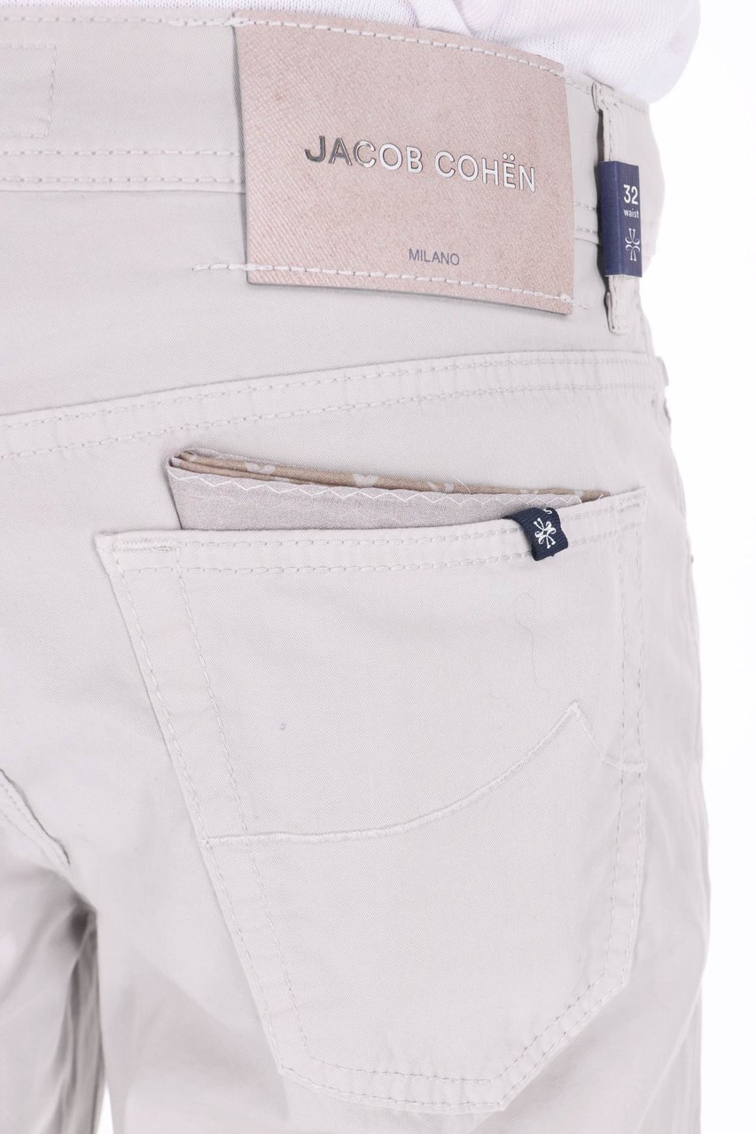 Jacob Cohen Grey Scott Saffiano Cotton Pants Grijs