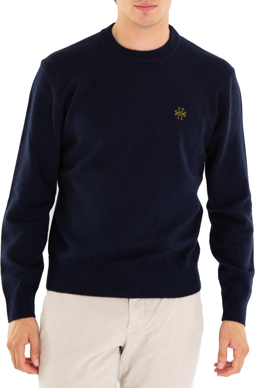 Jacob Cohen Heren Girocollo Lana Cashmere Blauw