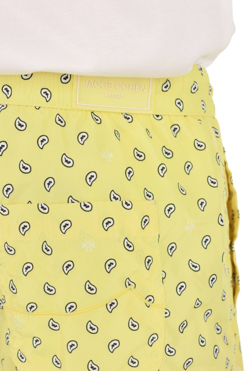 Jacob Cohen Paisley Patterned Swim Shorts with Elastic Waistband Neutraal