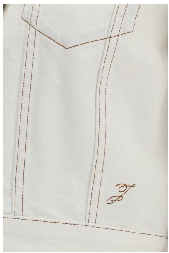 Jacquemus White Cotton Denim Jacket Wit