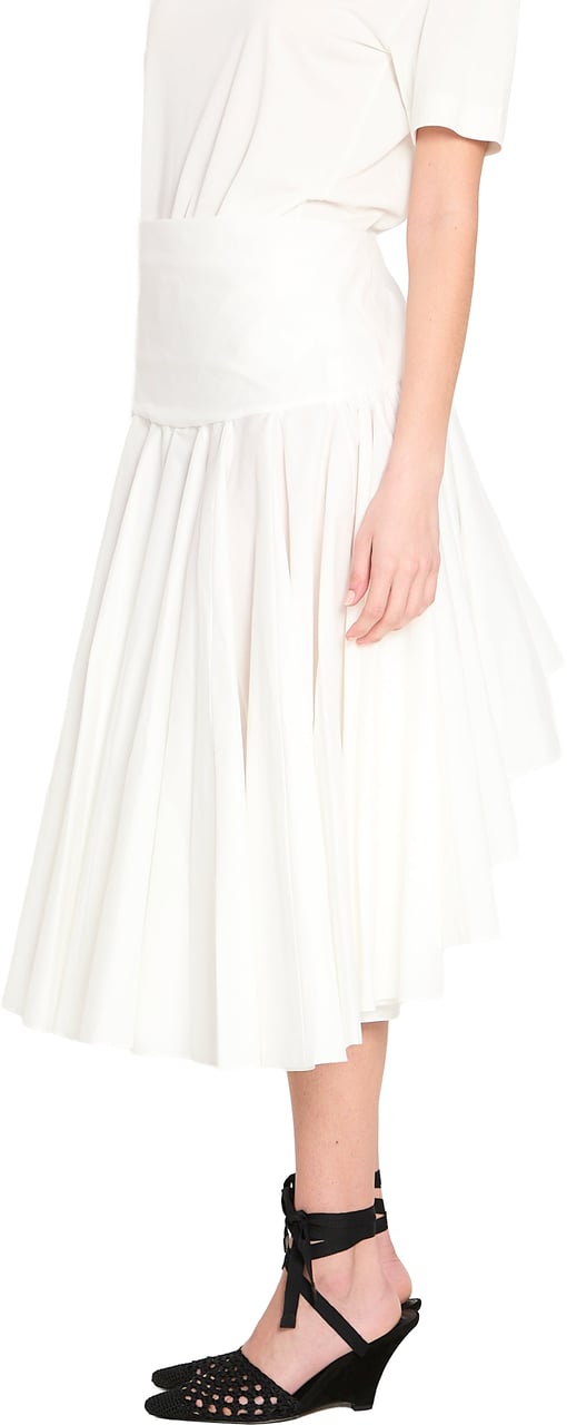 Jacquemus Draped midi skirt with godet Wit