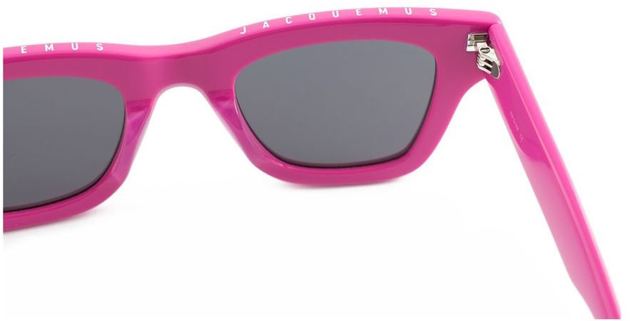 Jacquemus Nocio Pink Glasses Square Fuchsia Acetate Sunglasses Roze