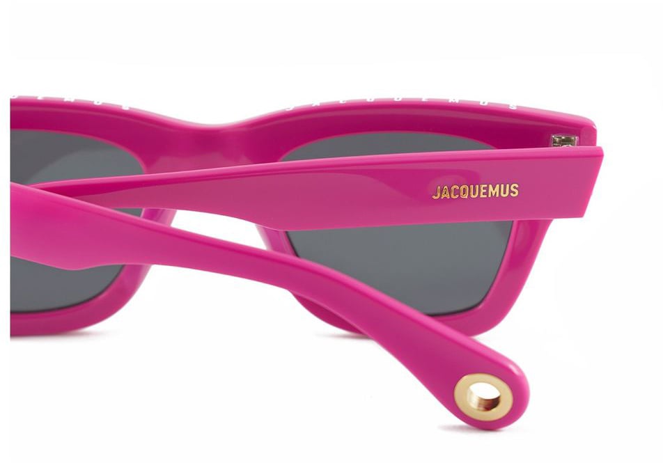 Jacquemus Nocio Pink Glasses Square Fuchsia Acetate Sunglasses Roze
