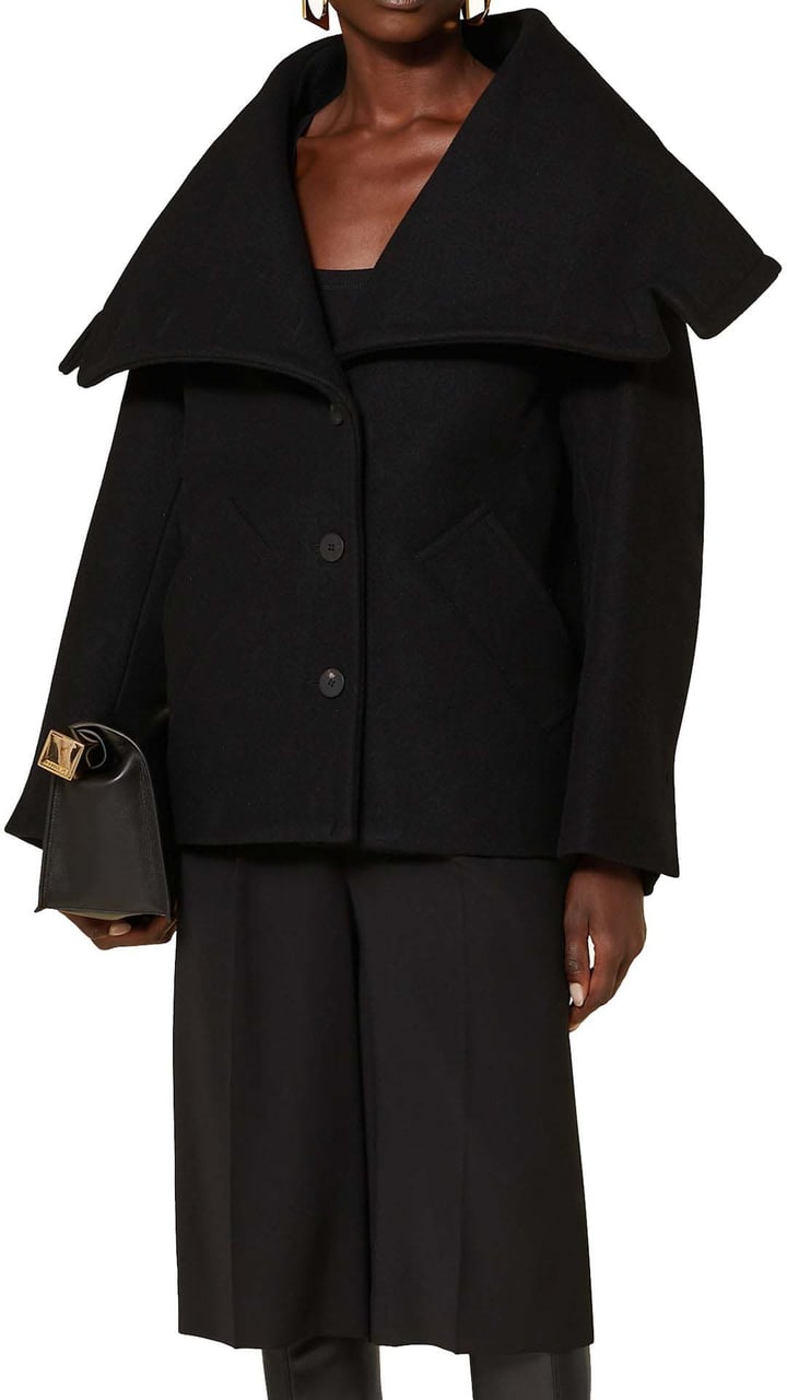 Jacquemus Le Caban Caruso Draped-collar Jacket Zwart