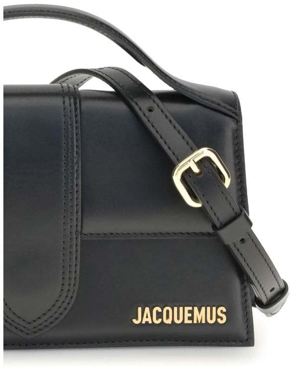 Jacquemus Black Calf Leather Bos Taurus Handbag Zwart