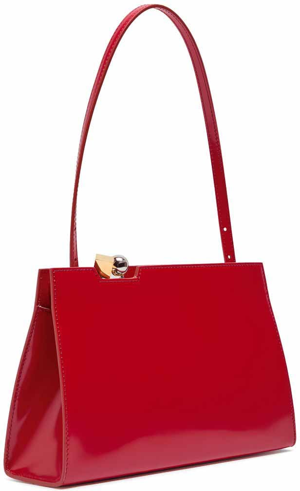 Jacquemus Red Rond-Carré Leather Top Handle Bag Rood