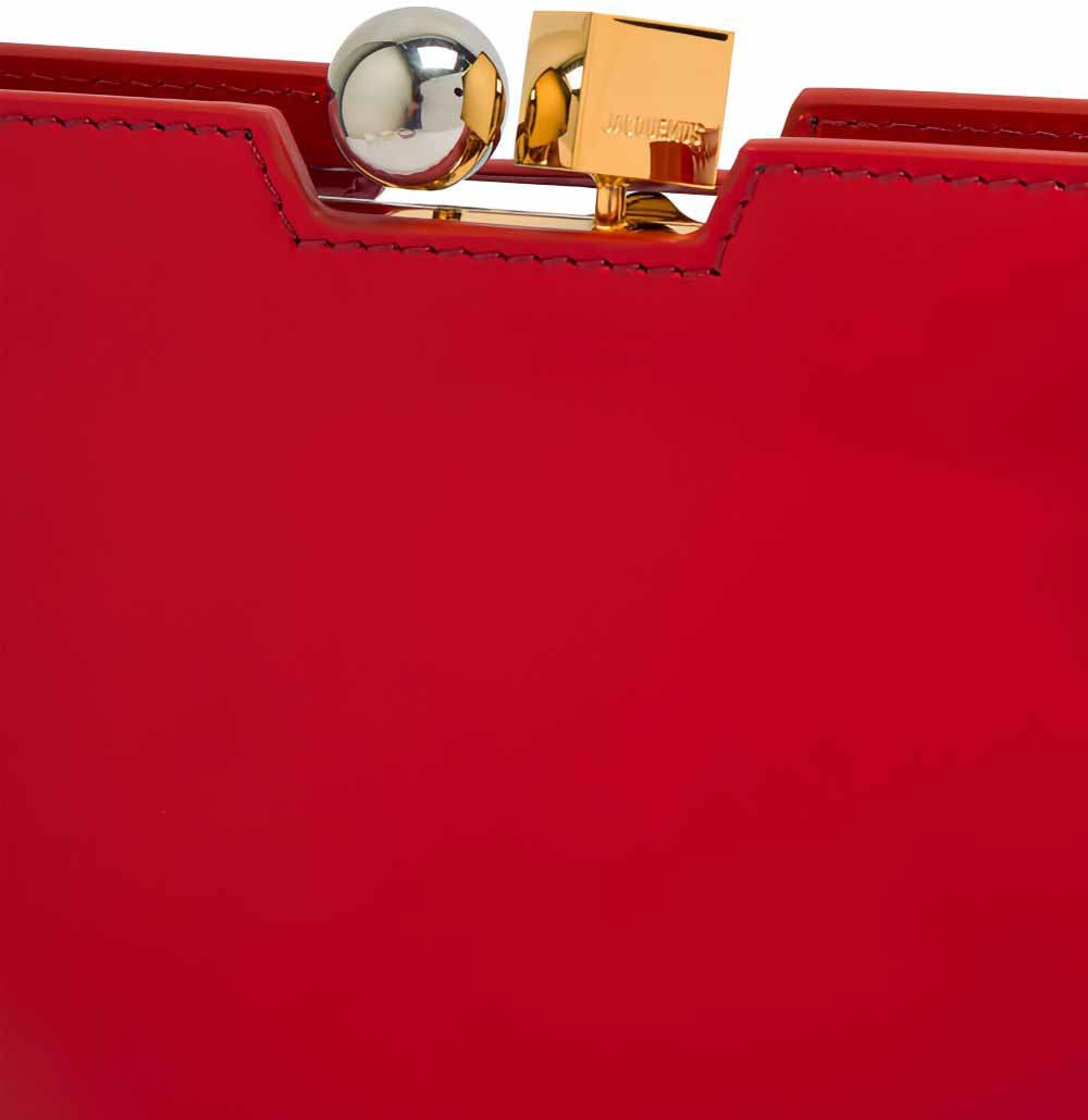 Jacquemus Red Rond-Carré Leather Top Handle Bag Rood